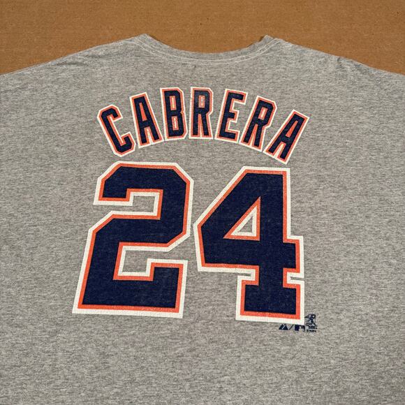 Detroit Tigers Miguel Cabrera #24 T Shirt 2XL Gray Majestic MLB Player Tee - Picture 4 of 7